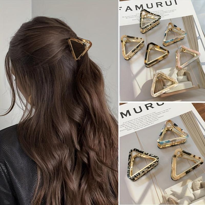 Geometric Acetate Hair Claw Clamps Metal Hair Clip Decorative Hair Accessories