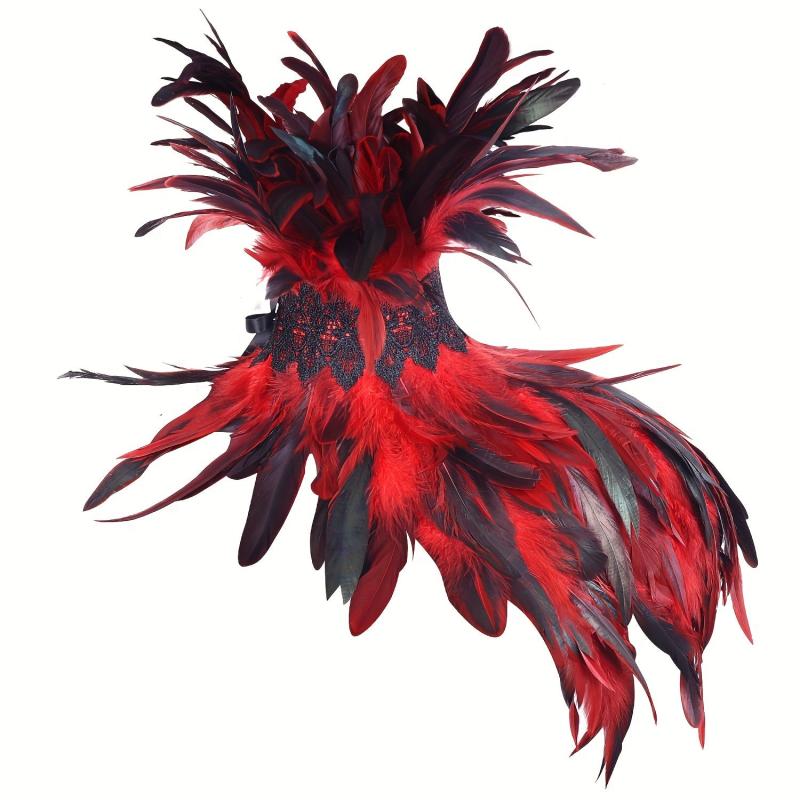 Feather Scarf Shawl Halloween Cosplay Costume Props Feather Cape Shawl
