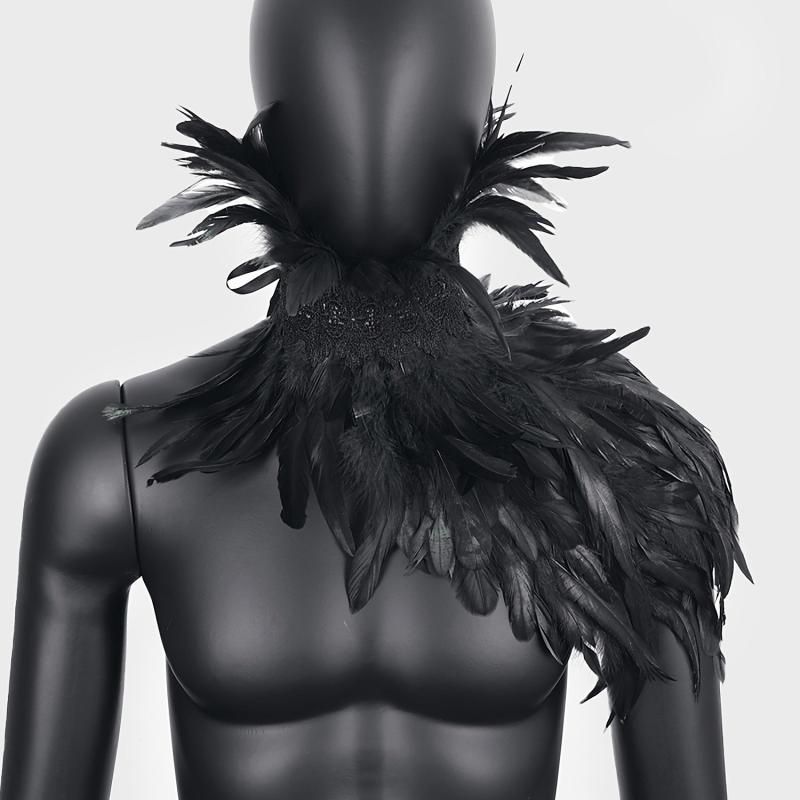 Feather Scarf Shawl Halloween Cosplay Costume Props Feather Cape Shawl