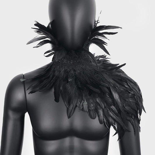 Feather Scarf Shawl Halloween Cosplay Costume Props Feather Cape Shawl