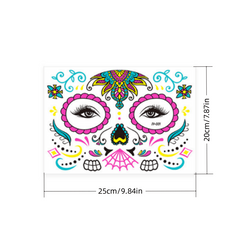 Fluorescent Funny Death Face Stickers Costume Makeup Tattoo Stickers