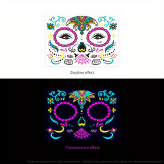 Fluorescent Funny Death Face Stickers Costume Makeup Tattoo Stickers