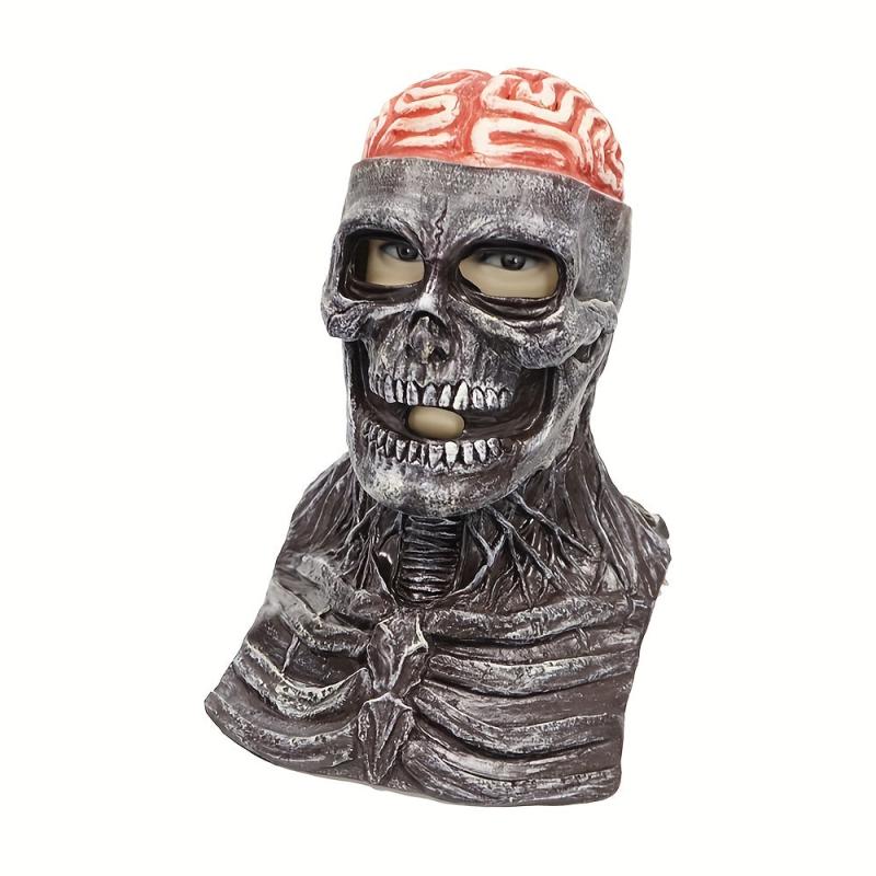 Men's Horror Brain Latex Mask Halloween Skull Mask