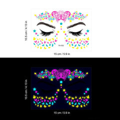 Neon Butterfly Waterproof Face Sticker