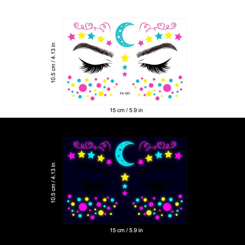 Neon Butterfly Waterproof Face Sticker