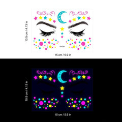 Neon Butterfly Waterproof Face Sticker
