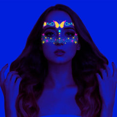 Neon Butterfly Waterproof Face Sticker