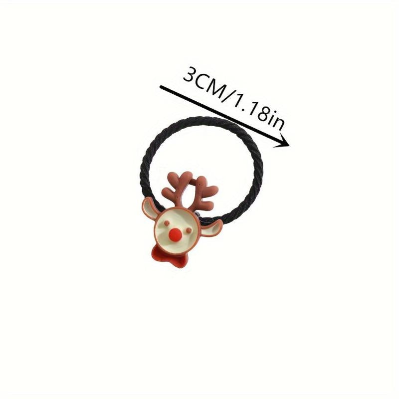 10pcs Christmas Charms Hair Ropes Hair Ties For Women Girls