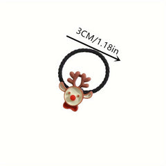 10pcs Christmas Charms Hair Ropes Hair Ties For Women Girls