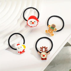 10pcs Christmas Charms Hair Ropes Hair Ties For Women Girls