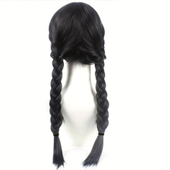 Costume Wig Bangs with Braided Hair Animation Cosplay Double Ponytail