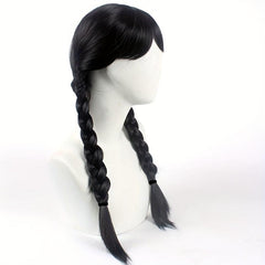 Costume Wig Bangs with Braided Hair Animation Cosplay Double Ponytail