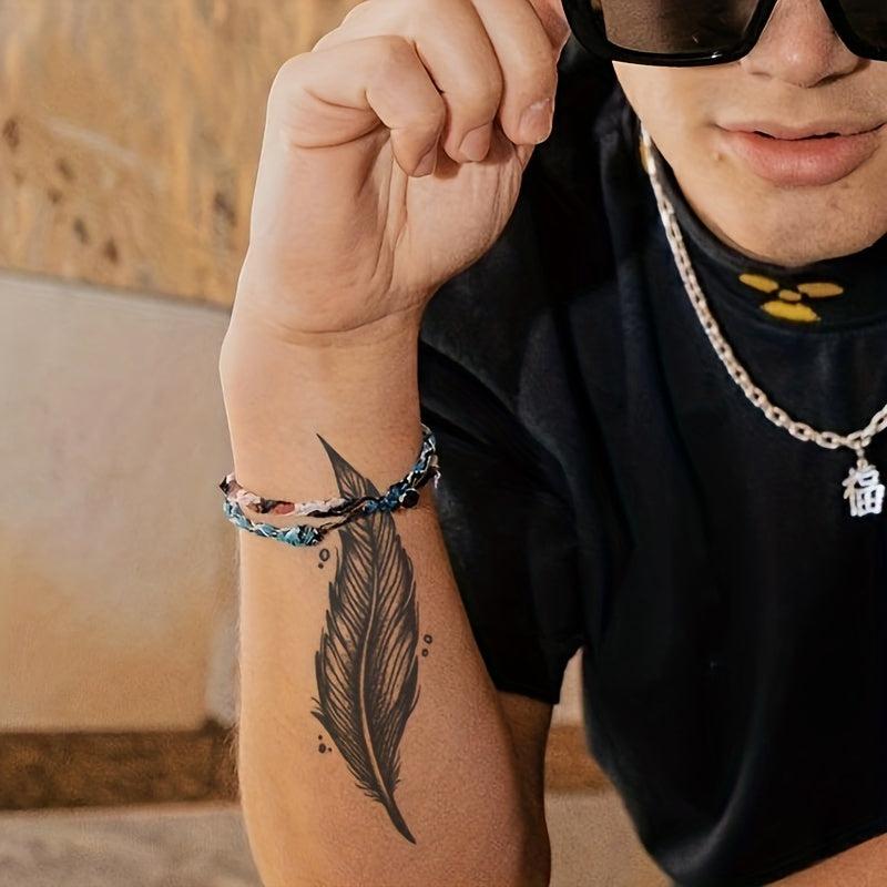 Feather 2-Week Herbal Waterproof Tattoo Stickers Semi Permanent