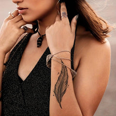 Feather 2-Week Herbal Waterproof Tattoo Stickers Semi Permanent