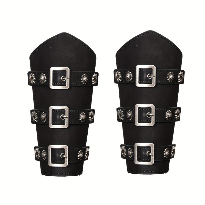 Medieval PU Leather Arm Bracers Knight LARP Renaissance Arm Guards