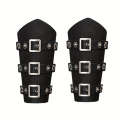 Medieval PU Leather Arm Bracers Knight LARP Renaissance Arm Guards