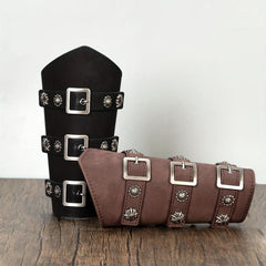 Medieval PU Leather Arm Bracers Knight LARP Renaissance Arm Guards