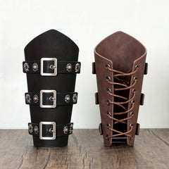 Medieval PU Leather Arm Bracers Knight LARP Renaissance Arm Guards
