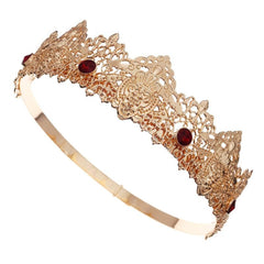 Adjustable King Crown Alloy Rhinestone Baroque Hair Accessories