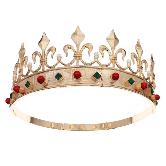 Adjustable King Crown Alloy Rhinestone Baroque Hair Accessories