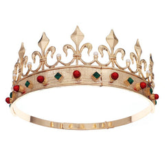 Adjustable King Crown Alloy Rhinestone Baroque Hair Accessories