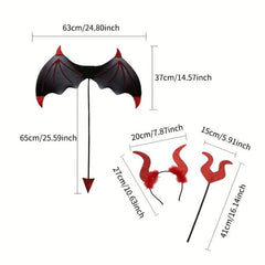 3pcs Devil Wings Suit For Halloween Party