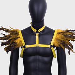 Halloween Leather Harness Feather Shoulder Costume Accessories