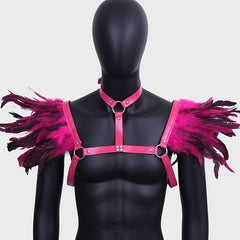 Halloween Leather Harness Feather Shoulder Costume Accessories