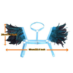 Halloween Leather Harness Feather Shoulder Costume Accessories