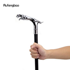 Silver Leopard Tail Walking Stick Party Decorative Cane Crosier Knob 36 61''