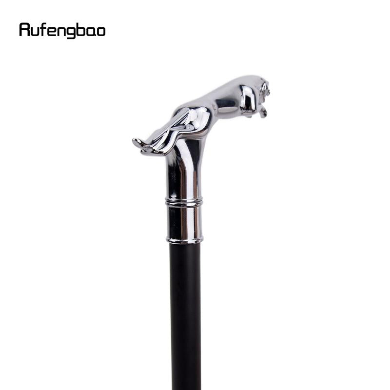 Silver Leopard Tail Walking Stick Party Decorative Cane Crosier Knob 36 61''