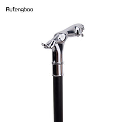 Silver Leopard Tail Walking Stick Party Decorative Cane Crosier Knob 36 61''