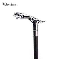 Silver Leopard Tail Walking Stick Party Decorative Cane Crosier Knob 36 61''