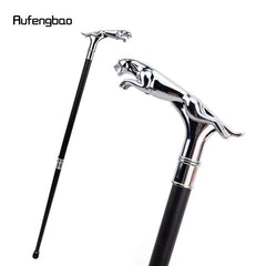 Silver Leopard Tail Walking Stick Party Decorative Cane Crosier Knob 36 61''