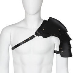 Adjustable Punk Men's Shoulder Armor Faux Leather Chest Strap