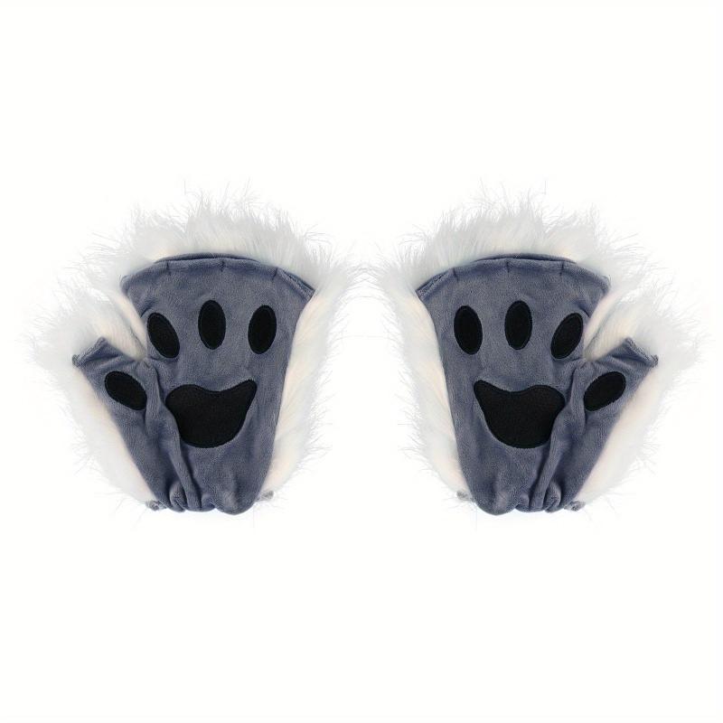 Cat Claw Gloves Plush Lolita Simulation Long Beast Claw Halloween Cosplay Props