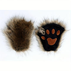 Cat Claw Gloves Plush Lolita Simulation Long Beast Claw Halloween Cosplay Props