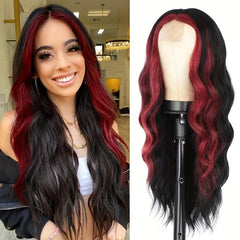 24in Long Curly Highlight Wig for Women Daily Party Cosplay Costume