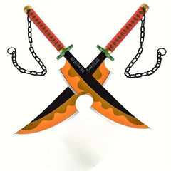 2pcs Halloween Cosplay Anime Props Wooden Sword Stage Performance Props