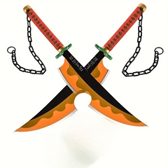2pcs Halloween Cosplay Anime Props Wooden Sword Stage Performance Props