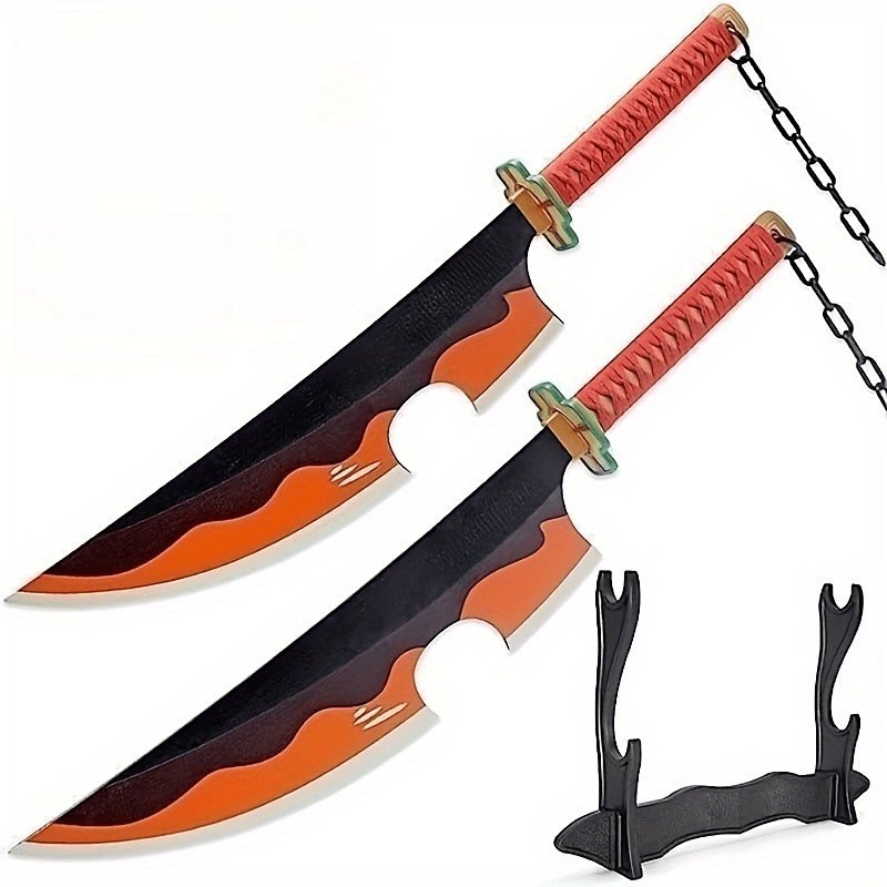 2pcs Halloween Cosplay Anime Props Wooden Sword Stage Performance Props