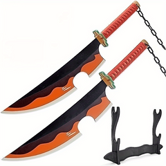 2pcs Halloween Cosplay Anime Props Wooden Sword Stage Performance Props