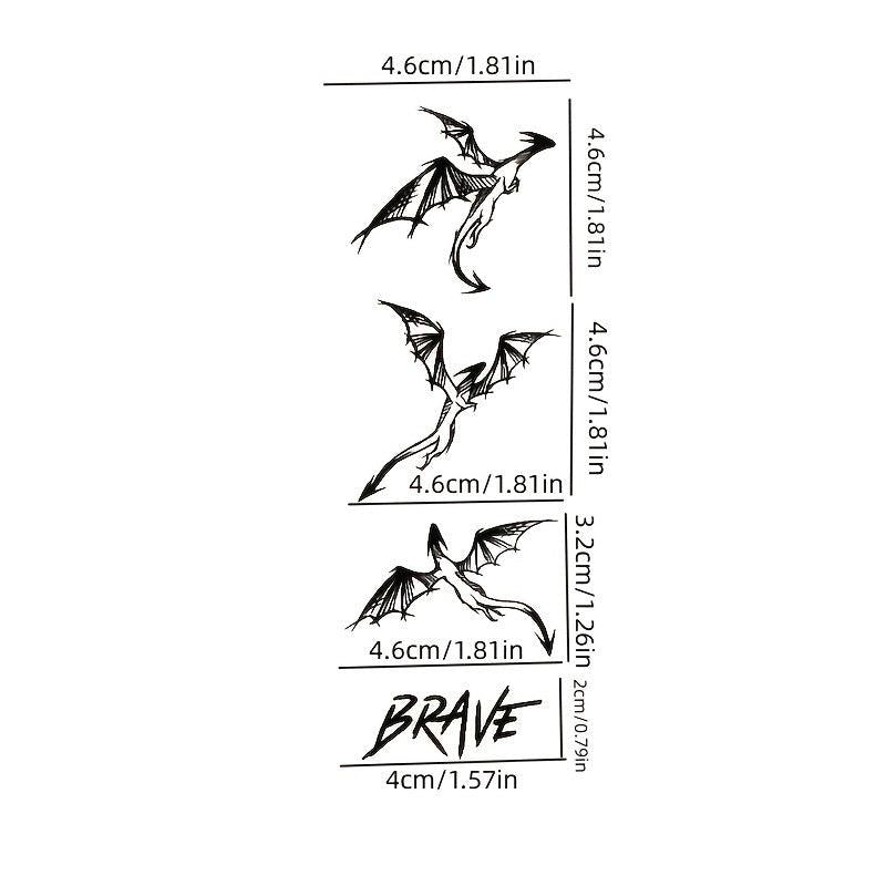 Brave Dragon Semi-Permanent Tattoo Sticker