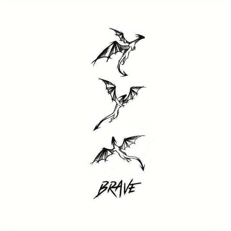 Brave Dragon Semi-Permanent Tattoo Sticker
