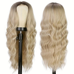 Women's Wavy Long Wig 24 Inch Curly Fluffy Heat Resistant Synthetic Wig