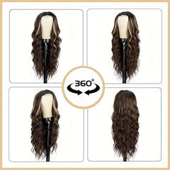 Women's Wavy Long Wig 24 Inch Curly Fluffy Heat Resistant Synthetic Wig
