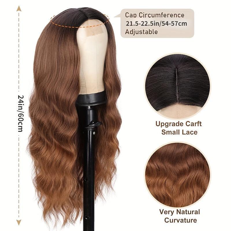 Women's Wavy Long Wig 24 Inch Curly Fluffy Heat Resistant Synthetic Wig