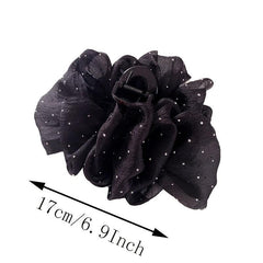 Girl's Mesh Bow Hair Clip with Rhinestone Ponytail Hair Claw