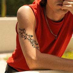 Waterproof Rose Herbal Arm Juice Tattoo Stickers