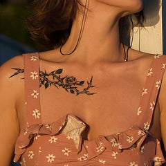 Waterproof Rose Herbal Arm Juice Tattoo Stickers